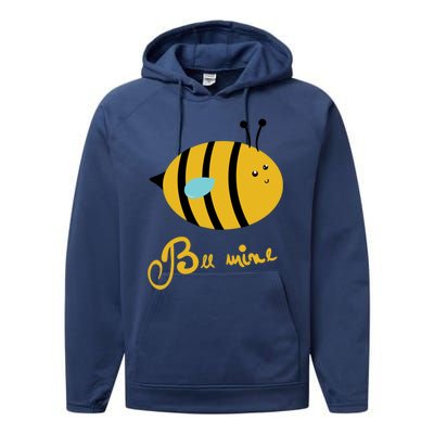 Bee Mine Cute Bees Valentines Day Couples Gift Performance Fleece Hoodie