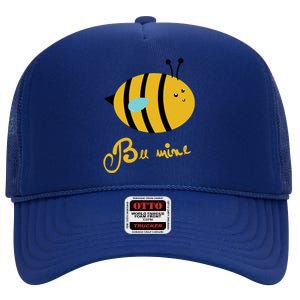 Bee Mine Cute Bees Valentines Day Couples Gift High Crown Mesh Back Trucker Hat