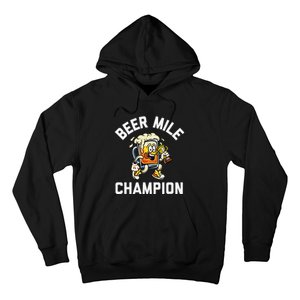 Beer Mile Champion Funny Race Running Beer Drinking Hoodie