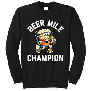 Beer Mile Champion Funny Race Running Beer Drinking Sweatshirt