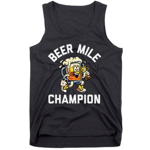 Beer Mile Champion Funny Race Running Beer Drinking Tank Top