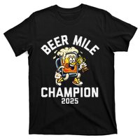 Beer Mile Champion 2025 Funny Race Running Beer Drinking T-Shirt