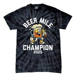 Beer Mile Champion 2025 Funny Race Running Beer Drinking Tie-Dye T-Shirt