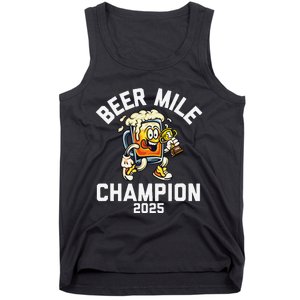 Beer Mile Champion 2025 Funny Race Running Beer Drinking Tank Top