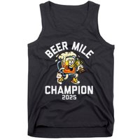 Beer Mile Champion 2025 Funny Race Running Beer Drinking Tank Top