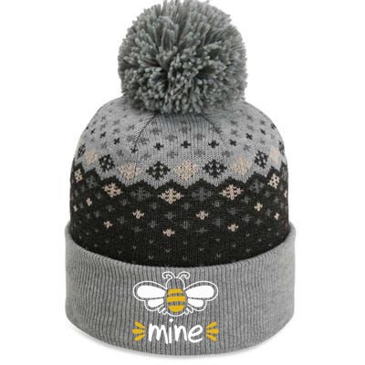 Bee Mine Cute Couples Pun Valentine's Day Gift The Baniff Cuffed Pom Beanie