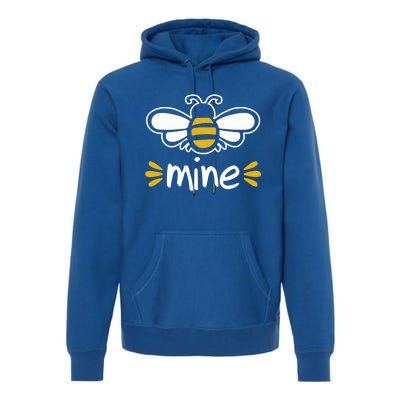 Bee Mine Cute Couples Pun Valentine's Day Gift Premium Hoodie