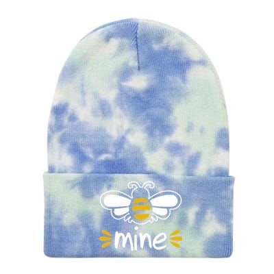 Bee Mine Cute Couples Pun Valentine's Day Gift Tie Dye 12in Knit Beanie