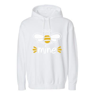 Bee Mine Cute Couples Pun Valentine's Day Gift Garment-Dyed Fleece Hoodie