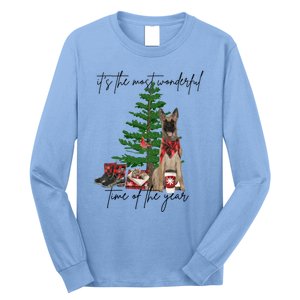 Belgian Malinois Christmas Tree Most Wonderful Time Of Year Great Gift Long Sleeve Shirt