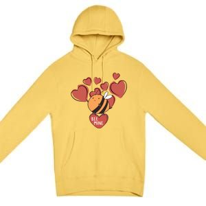 Bee Mine Cute Honeybee Valentine's Day Cool Gift Premium Pullover Hoodie