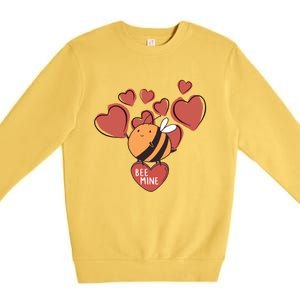 Bee Mine Cute Honeybee Valentine's Day Cool Gift Premium Crewneck Sweatshirt