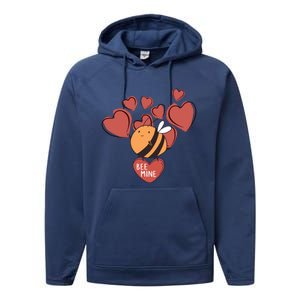 Bee Mine Cute Honeybee Valentine's Day Cool Gift Performance Fleece Hoodie