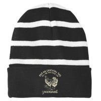 Buy Me Chicken And Tell Me You Hate The Government Striped Beanie with Solid Band