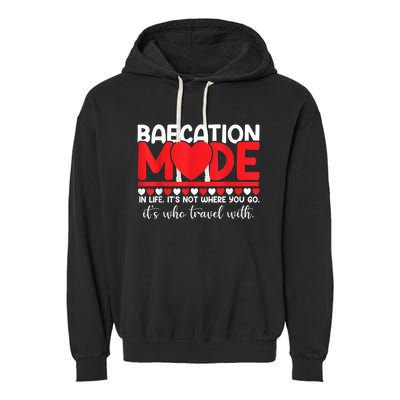 Baecation Mode Couples Vacation Trip Matching Travel Lover Garment-Dyed Fleece Hoodie