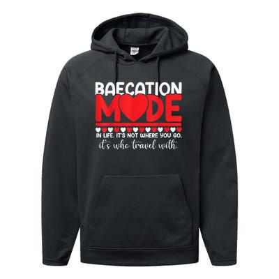 Baecation Mode Couples Vacation Trip Matching Travel Lover Performance Fleece Hoodie