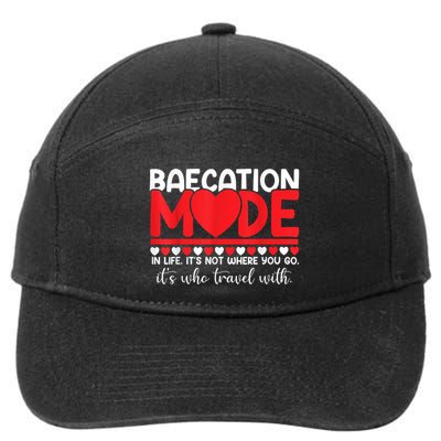 Baecation Mode Couples Vacation Trip Matching Travel Lover 7-Panel Snapback Hat