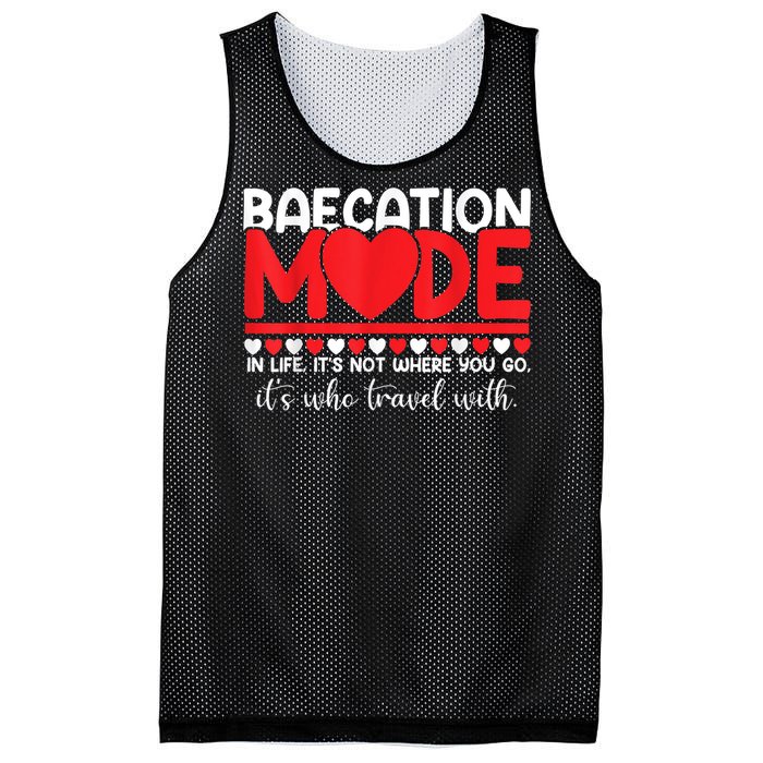 Baecation Mode Couples Vacation Trip Matching Travel Lover Mesh Reversible Basketball Jersey Tank