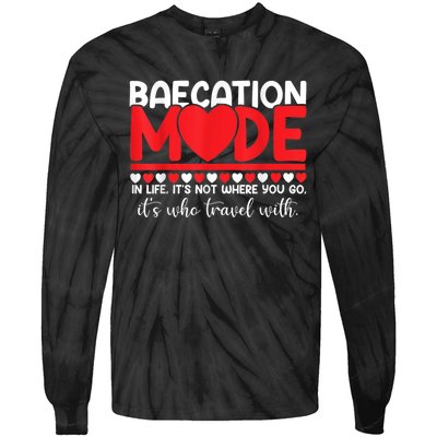 Baecation Mode Couples Vacation Trip Matching Travel Lover Tie-Dye Long Sleeve Shirt