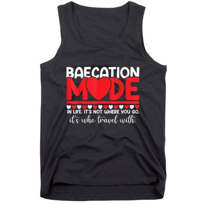 Baecation Mode Couples Vacation Trip Matching Travel Lover Tank Top