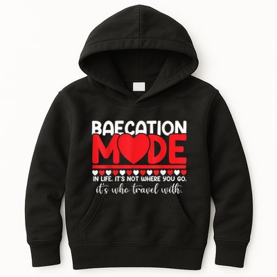 Baecation Mode Couples Vacation Trip Matching Travel Lover Kids Hoodie