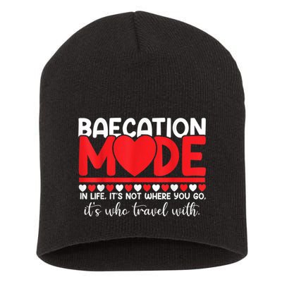Baecation Mode Couples Vacation Trip Matching Travel Lover Short Acrylic Beanie