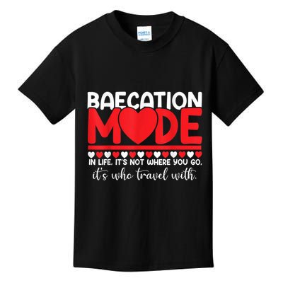 Baecation Mode Couples Vacation Trip Matching Travel Lover Kids T-Shirt