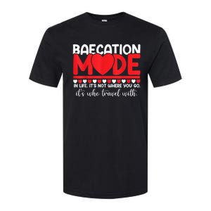 Baecation Mode Couples Vacation Trip Matching Travel Lover Softstyle CVC T-Shirt