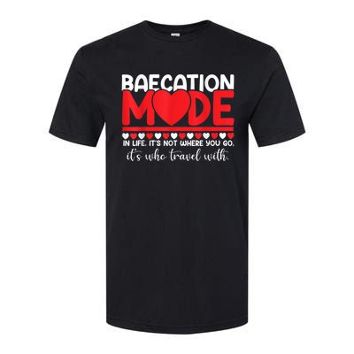 Baecation Mode Couples Vacation Trip Matching Travel Lover Softstyle CVC T-Shirt