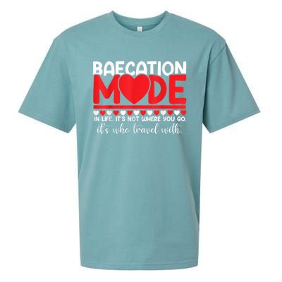 Baecation Mode Couples Vacation Trip Matching Travel Lover Sueded Cloud Jersey T-Shirt