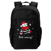 Bee Merry Christmas Bee Wears Santa Hat Xmas Gift Daily Commute Backpack