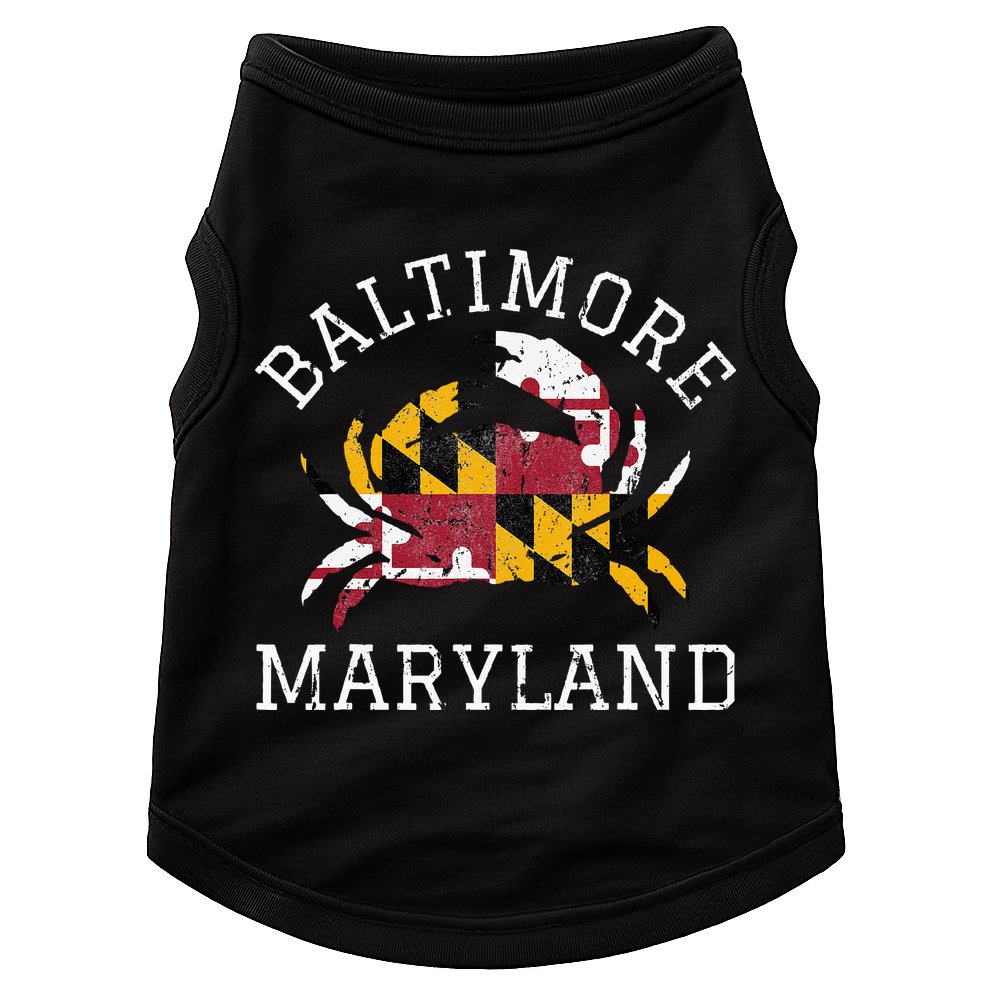 Baltimore Maryland Crab State Flag Home Travel Vintage Doggie Tank