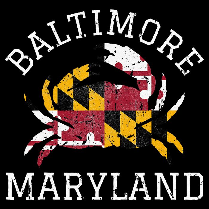 Baltimore Maryland Crab State Flag Home Travel Vintage Bucket Hat