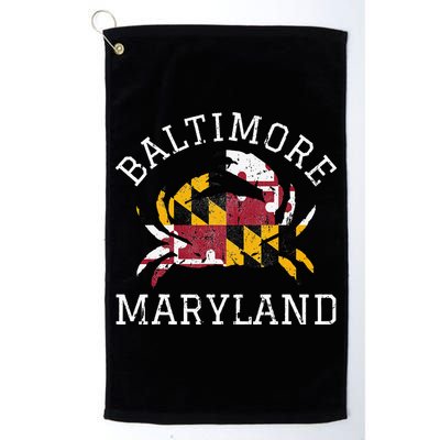 Baltimore Maryland Crab State Flag Home Travel Vintage Golf Towel