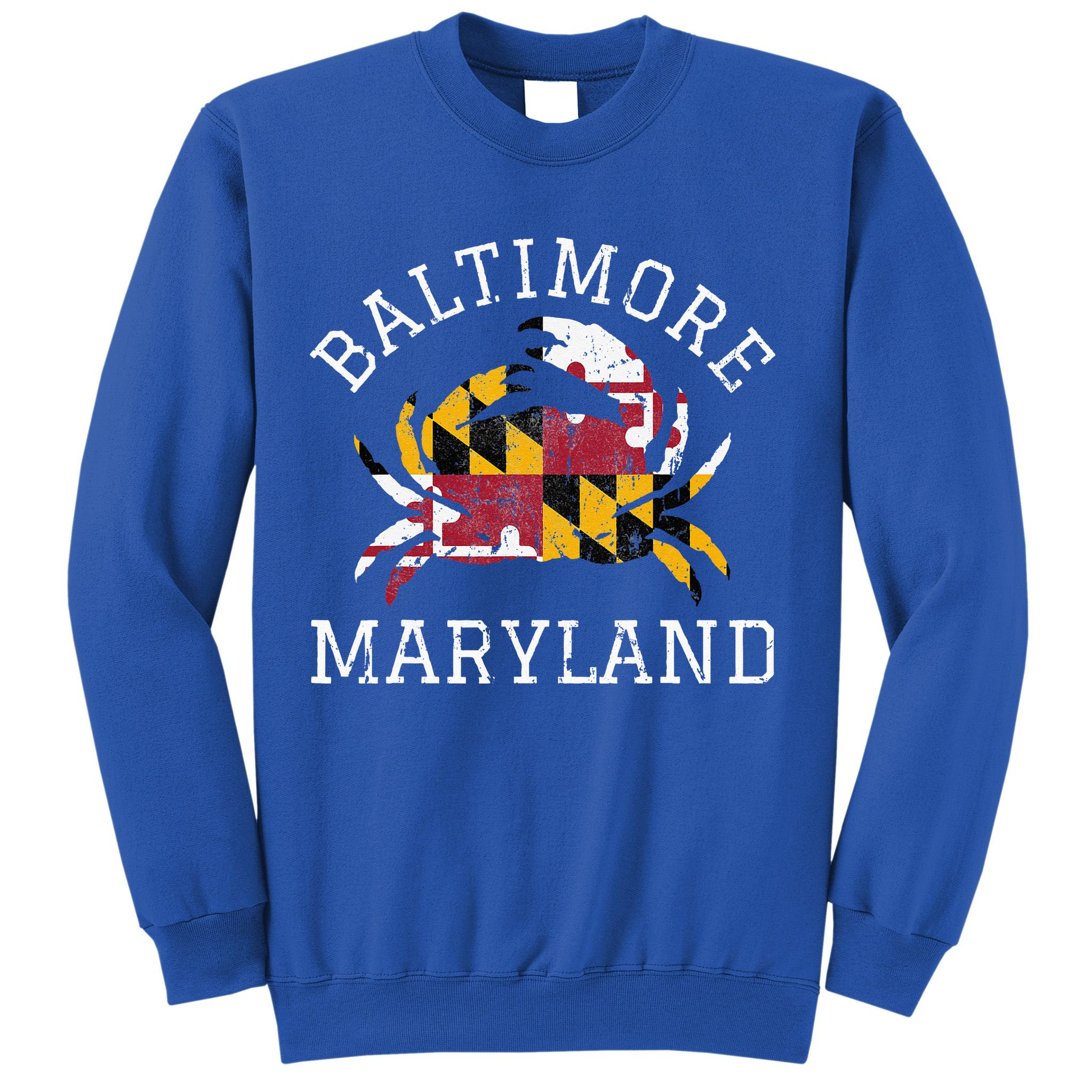 Baltimore Maryland Crab State Flag Home Travel Vintage Sweatshirt
