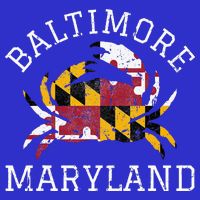 Baltimore Maryland Crab State Flag Home Travel Vintage Sweatshirt