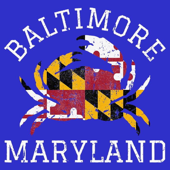 Baltimore Maryland Crab State Flag Home Travel Vintage Sweatshirt