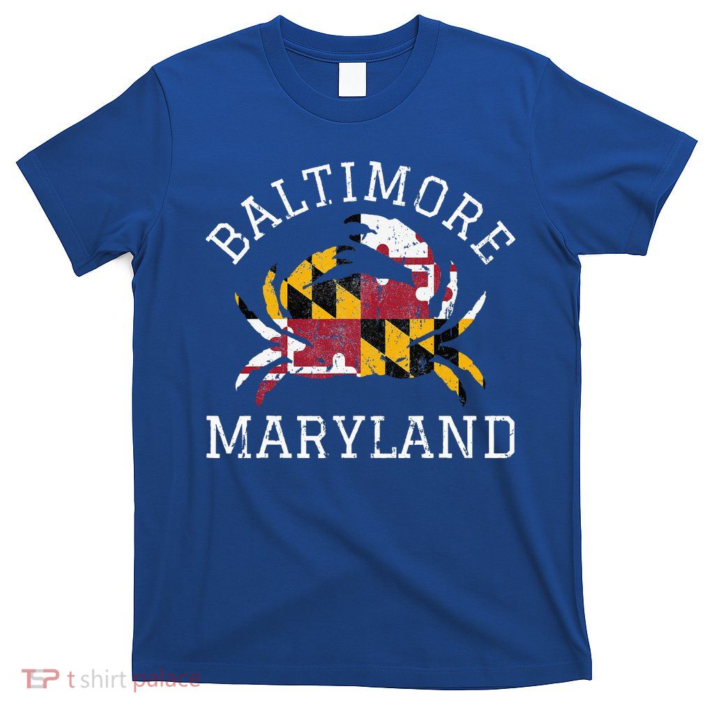 Baltimore Maryland Crab State Flag Home Travel Vintage T-Shirt