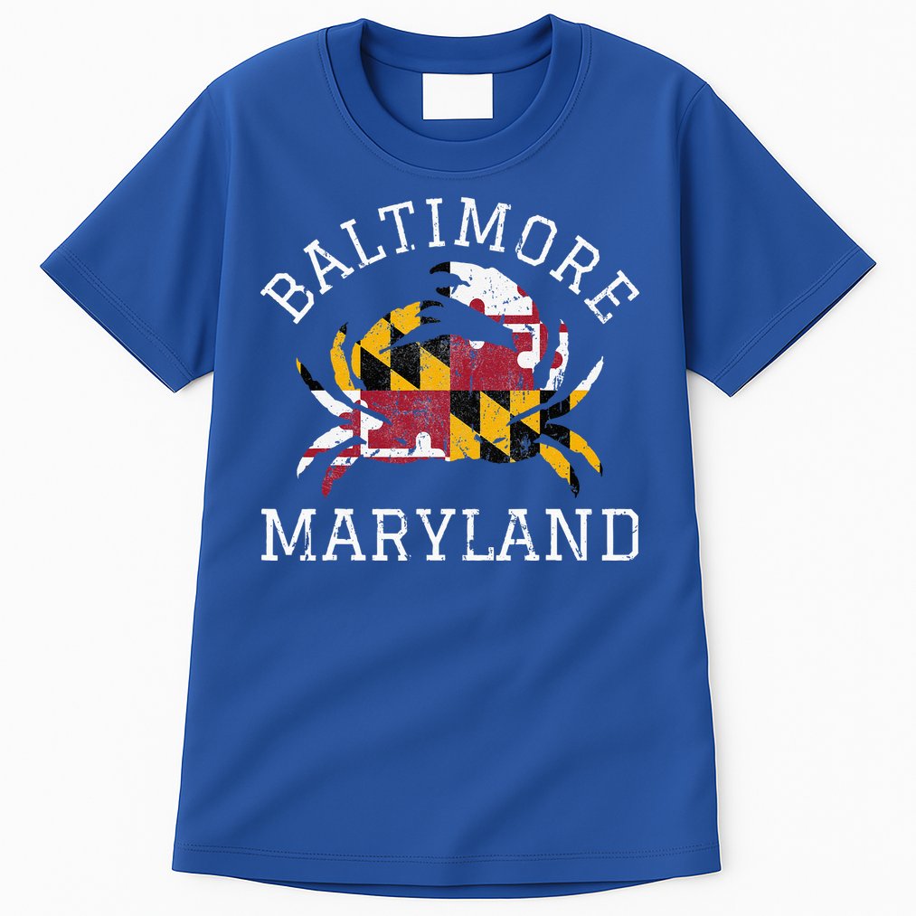 Baltimore Maryland Crab State Flag Home Travel Vintage Tall T-Shirt