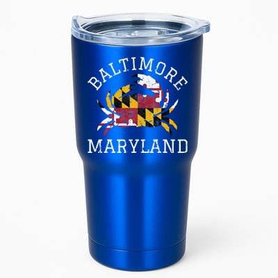 Baltimore Maryland Crab State Flag Home Travel Vintage Tumbler