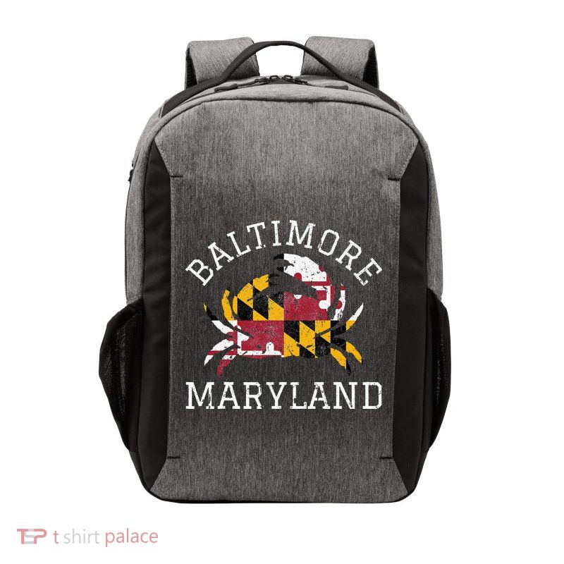 Baltimore Maryland Crab State Flag Home Travel Vintage Vector Backpack
