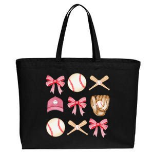 Baseball Mom Coquette Mothers Day Women Baseball Mama Cotton Canvas Jumbo Tote