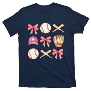 Baseball Mom Coquette Mothers Day Women Baseball Mama T-Shirt