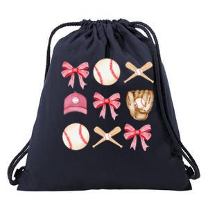 Baseball Mom Coquette Mothers Day Women Baseball Mama Drawstring Bag