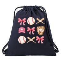 Baseball Mom Coquette Mothers Day Women Baseball Mama Drawstring Bag