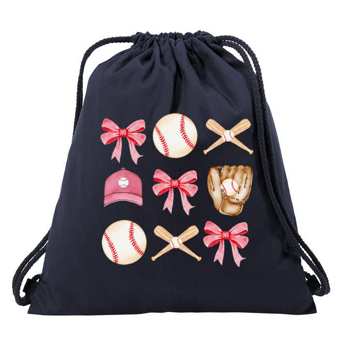 Baseball Mom Coquette Mothers Day Women Baseball Mama Drawstring Bag