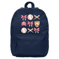 Baseball Mom Coquette Mothers Day Women Baseball Mama 16 in Basic Backpack