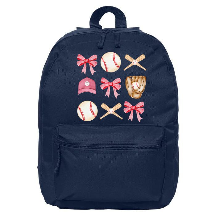 Baseball Mom Coquette Mothers Day Women Baseball Mama 16 in Basic Backpack