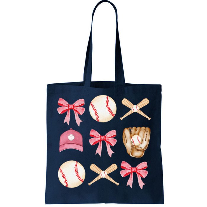 Baseball Mom Coquette Mothers Day Women Baseball Mama Tote Bag