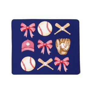 Baseball Mom Coquette Mothers Day Women Baseball Mama Mousepad